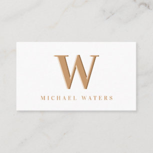 Minimalistisch monogram Logo ingegraveerd effect Visitekaartje