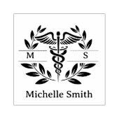 Minimalistisch Monogram Medisch Symbool Dokter Ver Rubberstempel (Afrduk)