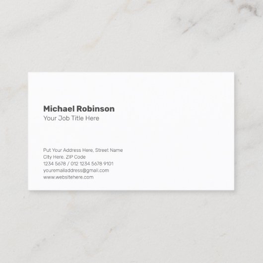 Minimalistisch Monogram met Logo op Donkergrijs Visitekaartje (Achterkant)