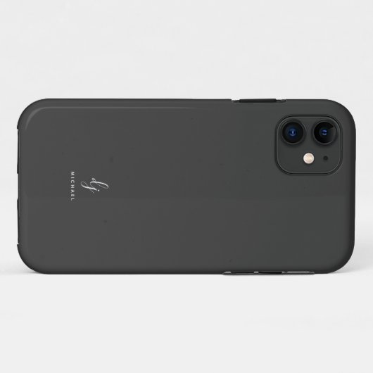 Minimalistisch monogram met naam Case-Mate iPhone case (Achterkant (horizontaal))