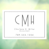 Minimalistisch Monogram Modern Professioneel Raamsticker (Vel 3)