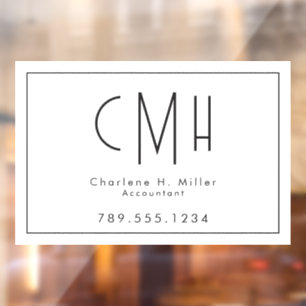 Minimalistisch Monogram Modern Professioneel Raamsticker