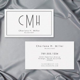 Minimalistisch Monogram Modern Professioneel Visitekaartje