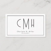 Minimalistisch Monogram Modern QR Code Professione Visitekaartje (Voorkant)