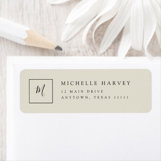 Minimalistisch monogram Modern Return Address Labe Etiket (Insitu)