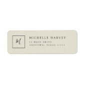 Minimalistisch monogram Modern Return Address Labe Etiket (Voorkant)
