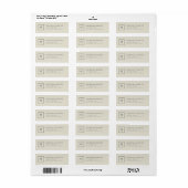 Minimalistisch monogram Modern Return Address Labe Etiket (Full Sheet)