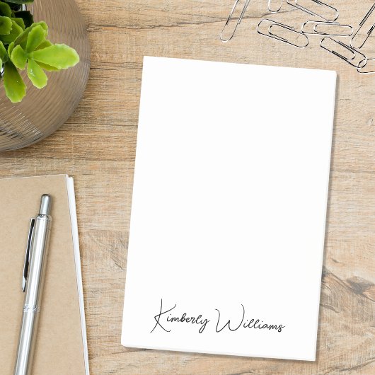 Minimalistisch Monogram Modern Signature Script Post-it® Notes