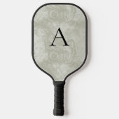 Minimalistisch Monogram Moss Green Wood Grain Pickleball Paddle (Achterkant)