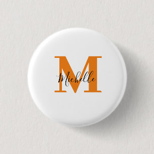 Minimalistisch Monogram Naam en Initialen Ronde Button 3,2 Cm