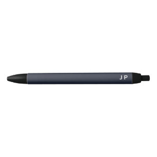 Minimalistisch Monogram Navy Blau Witte Cadeau Zwarte Inkt Pen
