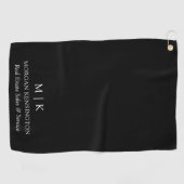 Minimalistisch monogram of Logo Business Black toe Golfhanddoek (Horizontaal)