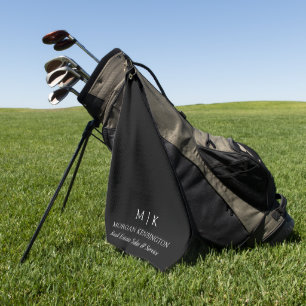 Minimalistisch monogram of Logo Business Black toe Golfhanddoek