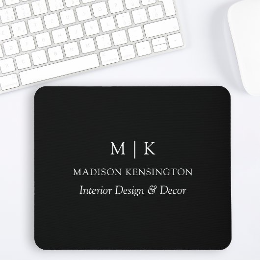 Minimalistisch monogram of Logo Business Black toe Muismat