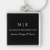 Minimalistisch monogram of Logo Business Black toe Sleutelhanger (Voorkant)