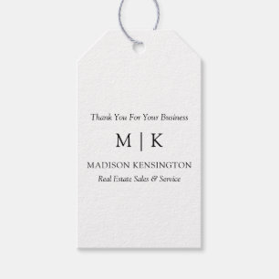 Minimalistisch monogram of Logo Business toevoegen Cadeaulabel