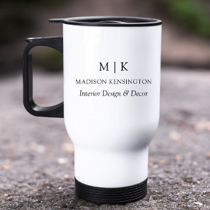 Minimalistisch monogram of Logo Business toevoegen Reisbeker