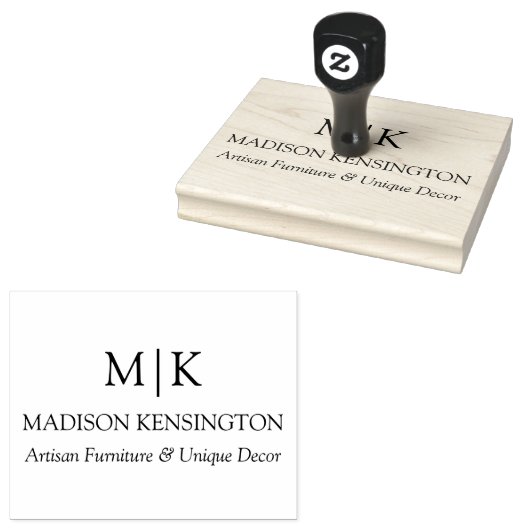 Minimalistisch monogram of Logo Business toevoegen Rubberstempel (Gestempeld)