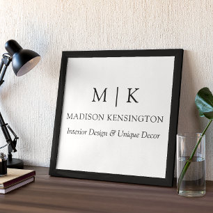 Minimalistisch Monogram of Logo Zakelijk Poster