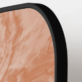 Minimalistisch Monogram Oranje Houtkorrel Pickleball Paddle (Links Detail)