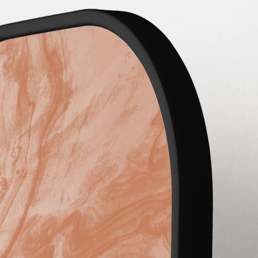 Minimalistisch Monogram Oranje Houtkorrel Pickleball Paddle (Links Detail)