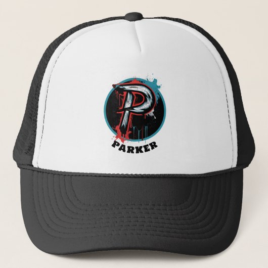 minimalistisch monogram "P" Trucker Pet (Voorkant)