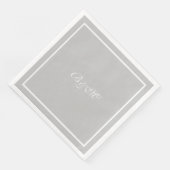 Minimalistisch monogram . paar initialen op grijs servetten (Hoek)