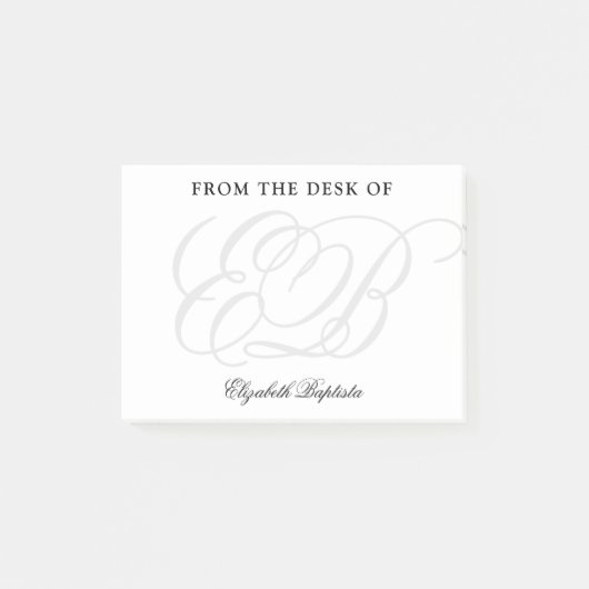 Minimalistisch Monogram Professioneel Elegant Post-it® Notes (Voorkant)