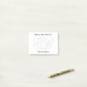 Minimalistisch Monogram Professioneel Elegant Post-it® Notes (Op bureau)