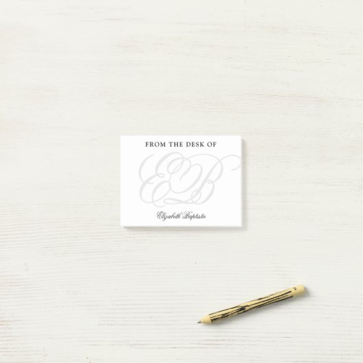 Minimalistisch Monogram Professioneel Elegant Post-it® Notes (Op bureau)
