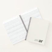 Minimalistisch  monogram Retro Typografie Notitieboek (Binnen)