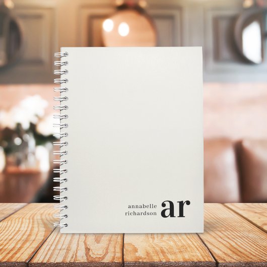 Minimalistisch  monogram Retro Typografie Notitieboek