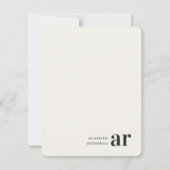 Minimalistisch monogram Retro Typografie Notitiekaartje (Voorkant)