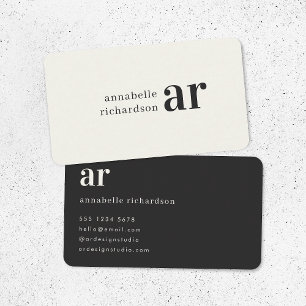 Minimalistisch  monogram Retro Typografie Visitekaartje