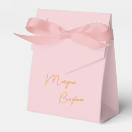 Minimalistisch monogram schrift roze bedankdoosjes