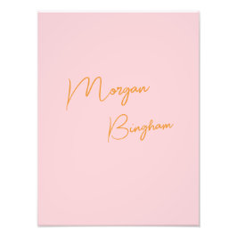 Minimalistisch monogram schrift roze foto afdruk