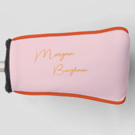 Minimalistisch monogram schrift roze golfheadcover