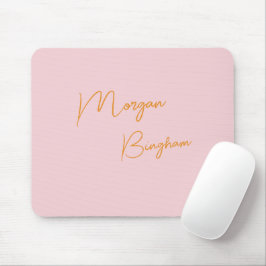 Minimalistisch monogram schrift roze muismat