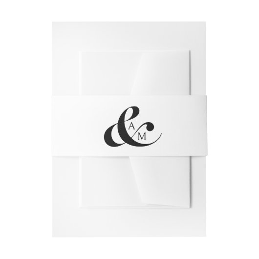 Minimalistisch Monogram Script Ampersand Uitnodigingen Wikkel (Voorkant Voorbeeld)