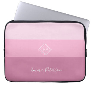 Minimalistisch Monogram Script Naam Pinky Laptop Sleeve