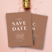Minimalistisch monogram terracotta QR-code Save The Date