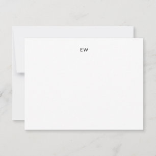 Minimalistisch Monogram Twee Letter Beginletters Notitiekaartje