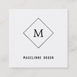 Minimalistisch monogram vierkante visitekaartje