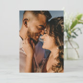 Minimalistisch monogram Waterverf bruiloft Kaart (Staand voorkant)