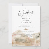 Minimalistisch monogram Waterverf bruiloft Kaart (Achterkant)