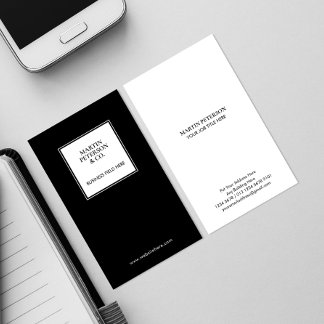 Minimalistisch monogram | Wit vierkant Lijst op zw Visitekaartje