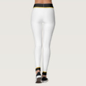 Minimalistisch Monogram Wit Zwart Faux Goud en Naa Leggings (Achterkant)