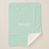 Minimalistisch monogram zeemint groene douanenaam sherpa deken (Voorkant)