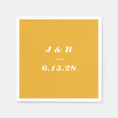 Minimalistisch Monogram Zomer Geel Huwelijk Custom Servet (Voorkant)