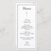 Minimalistisch Monogram Zwart-wit bruiloft Menu (Voorkant / Achterkant)